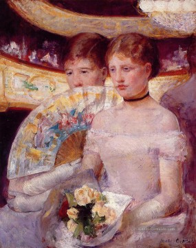  Mary Kunst - Zwei Frauen in einem Theater Box Mütter Kinder Mary Cassatt